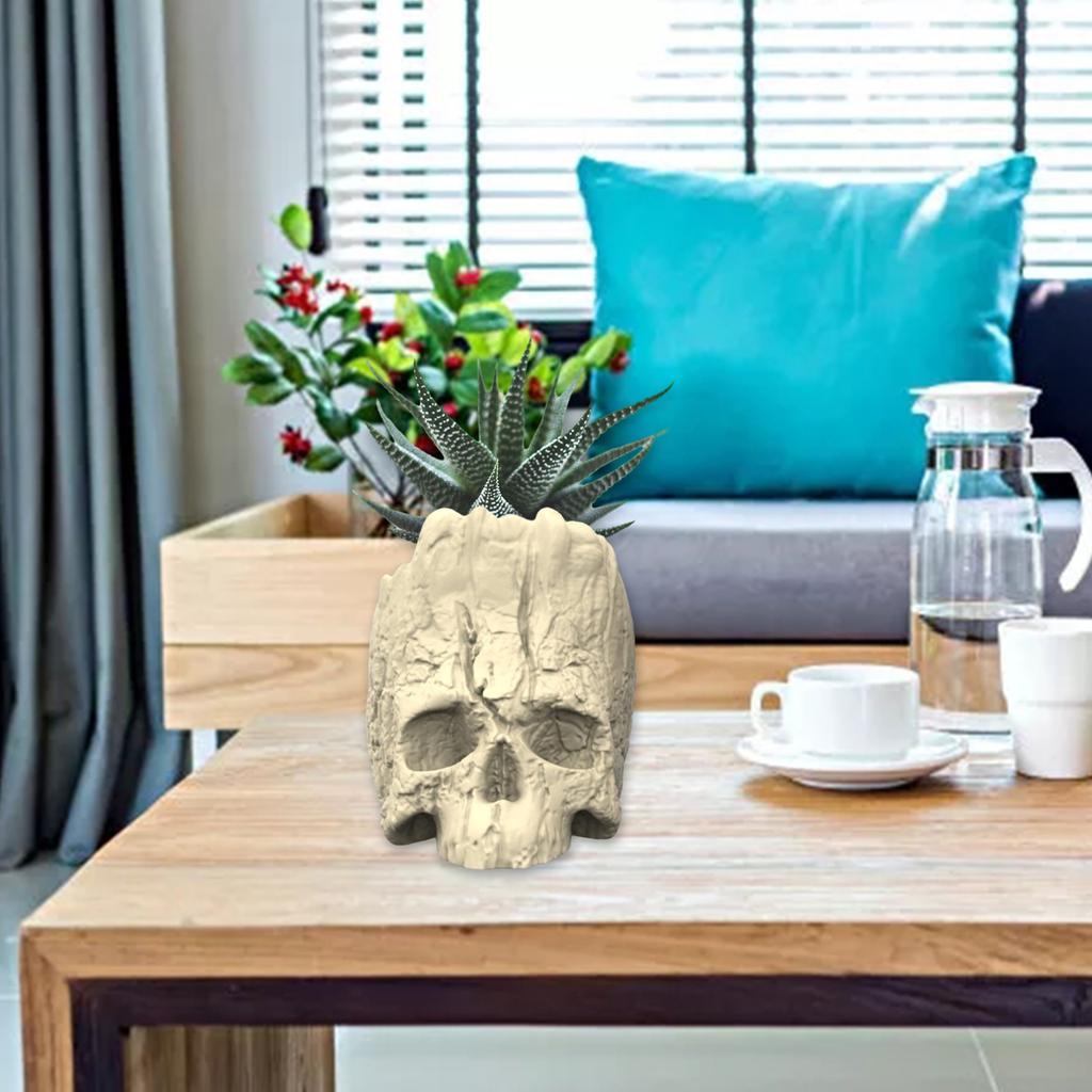 Unique Skull Silicone Planter Mold for DIY Resin Crafts and Unique Home Decor Ideal for Pen Holders or Flower Pots