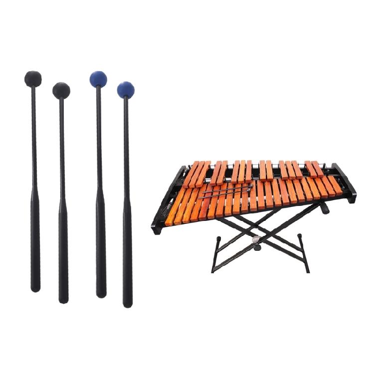 1 Pair Marimba Mallets Rubber Ball Mallet Smooth Plastic Handle Percussion Sets