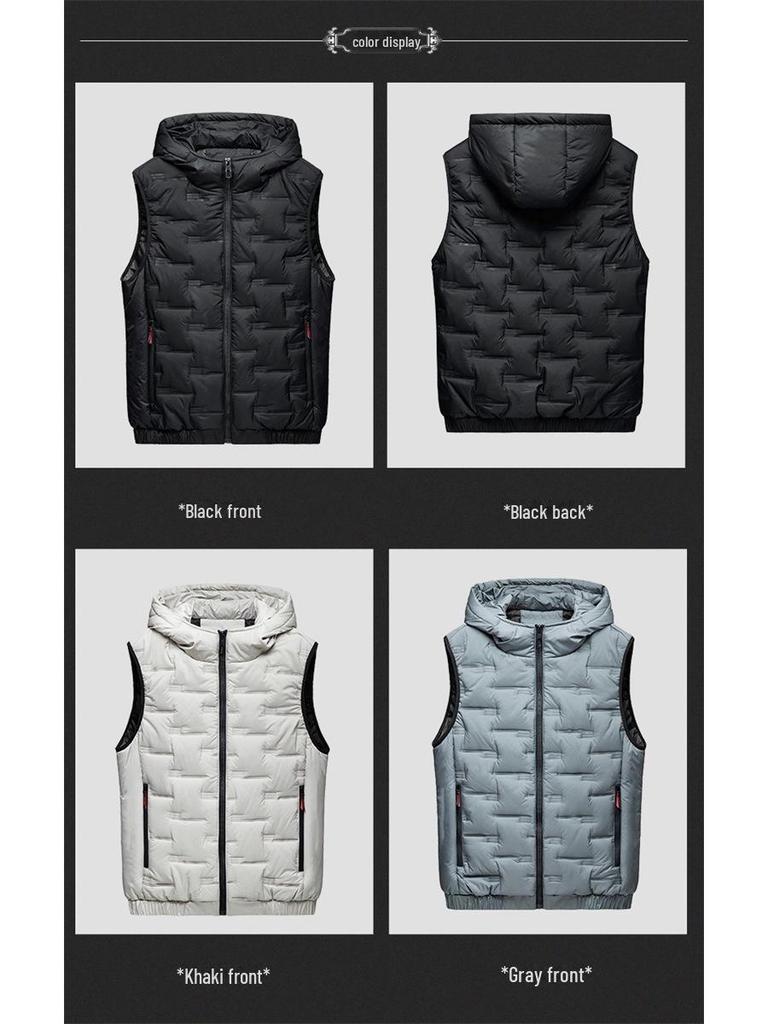 Men's Hooded Thickened Autumn/Winter Fashion Vest - Warm, Leisure Cotton Waistcoat Jacket