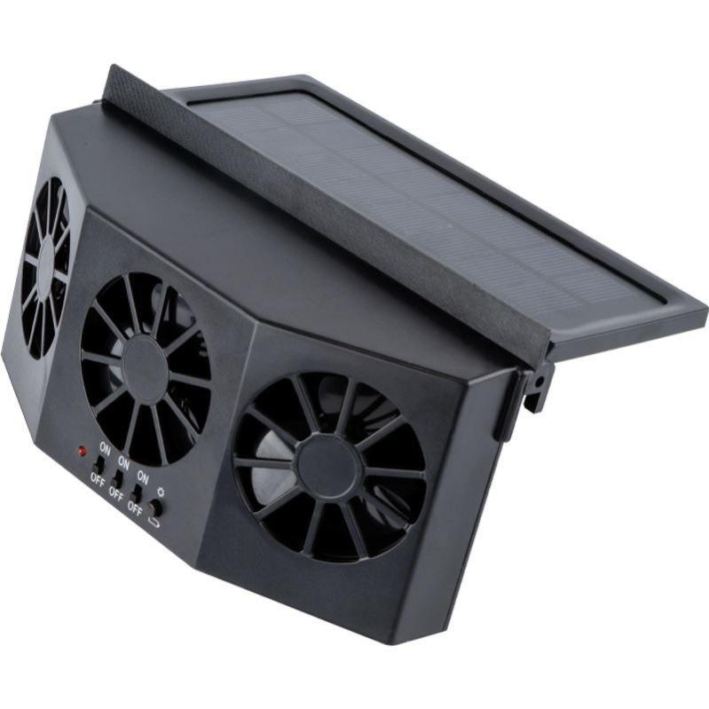 Solar-Powered Car Ventilation Fan for Window Exhaust and Interior Cooling