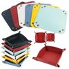 1PC 20cm/7.87inch PU Leather Tray Jewelry Tray Glossy Leather Desk Organizer Leather Tray for Jewelry/Key/Coin/dice Etc.