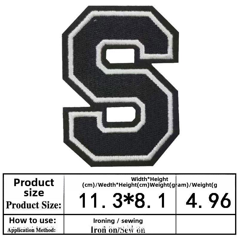 Embroidered Alphabet & Number Jersey Patch Armband Badge