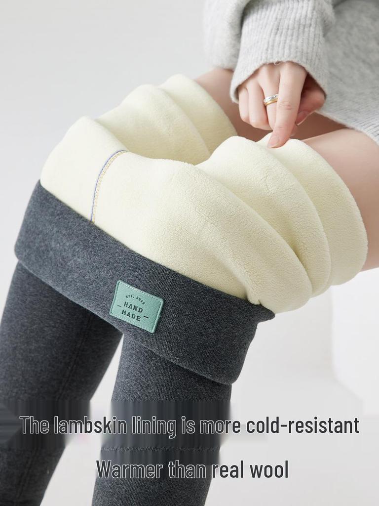 Women's Lambswool Leggings 2025: Plus Velvet Thick, Warm Cotton Pants for Plus-Size & Chubby Girls - Autumn/Winter.