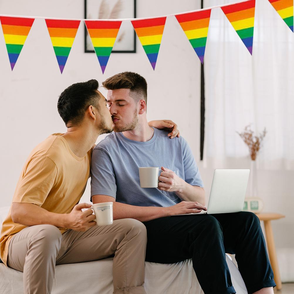 Flagi Rainbow Pride Banner Gay Pride Pennant Banner na imprezę na świeżym powietrzu w barze, dekoracje ogrodowe
