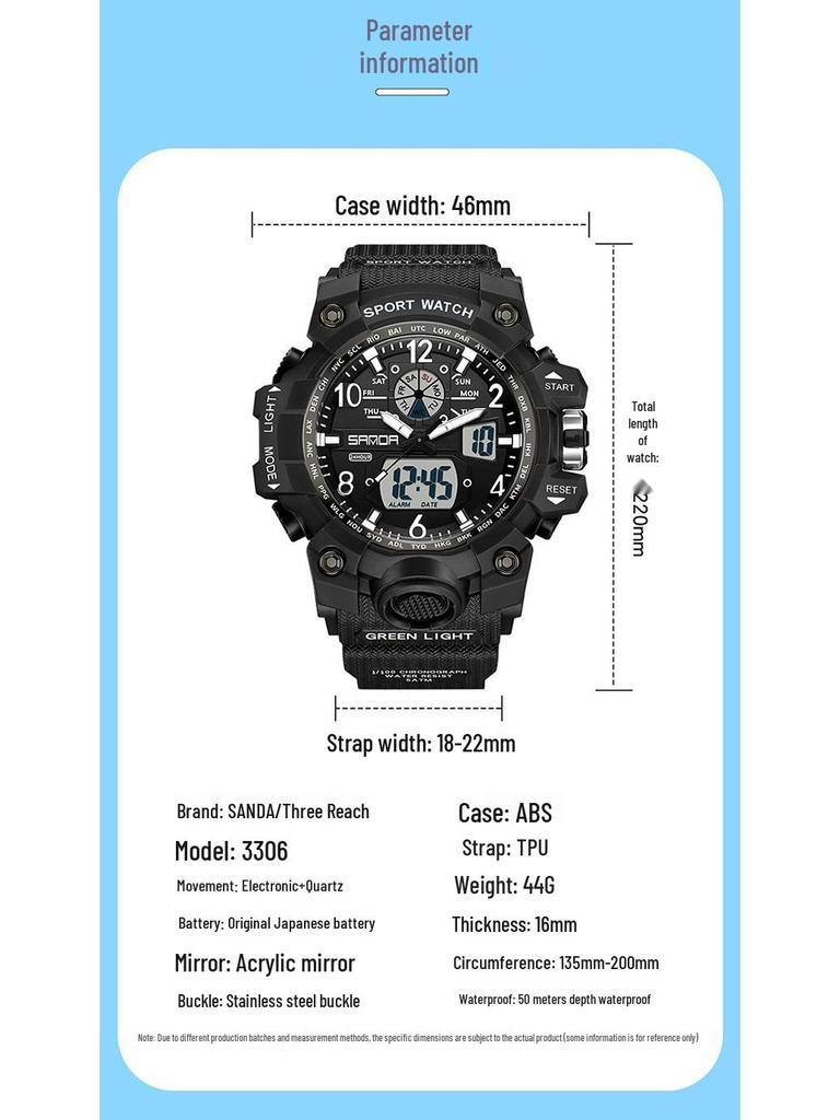 Sanda Dual Display Trendige Paar-Sportuhr