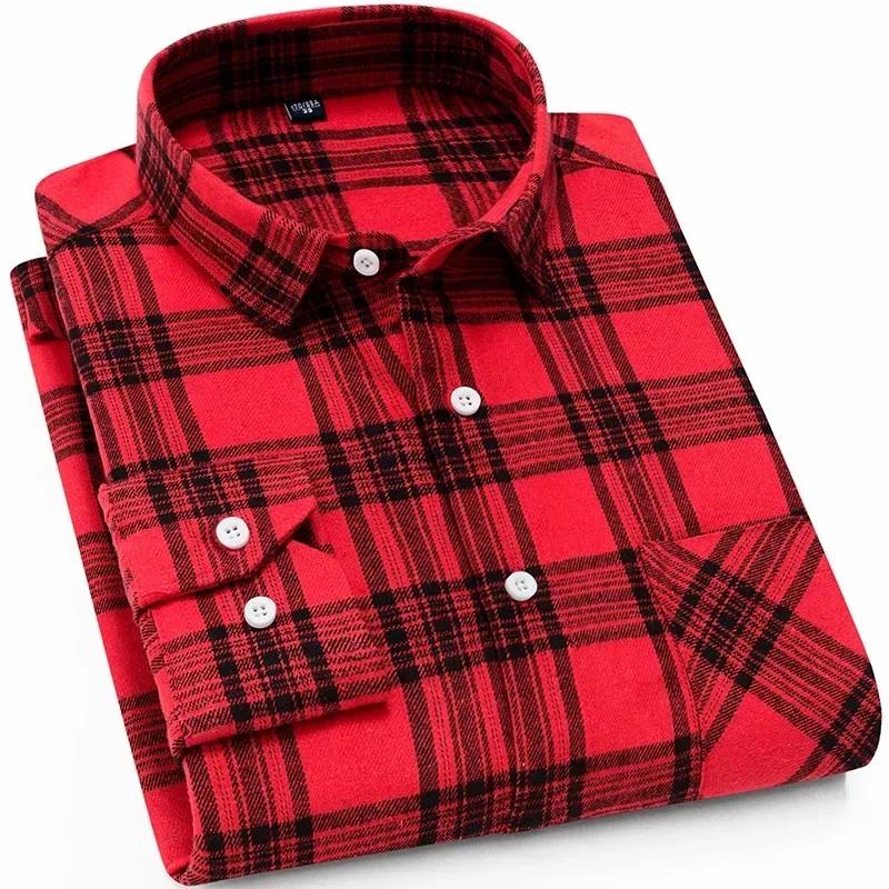 

New In Shirt Fashion Korean Popular 40%cotton Long-sleeve Shirts for Men Slim Fit Plain Shirt Streetwear Casual Plaid Clothes 38