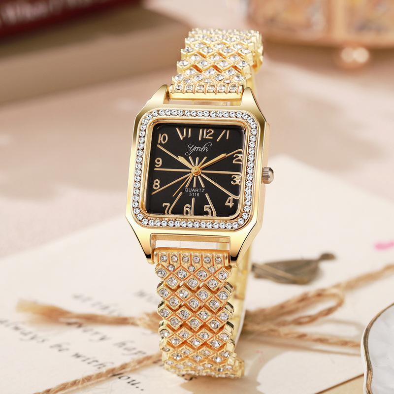 

Женские квадратные часы со стразами, ремешок из сплава, кварцевые наручные часы, женские часы-браслет для вечеринки