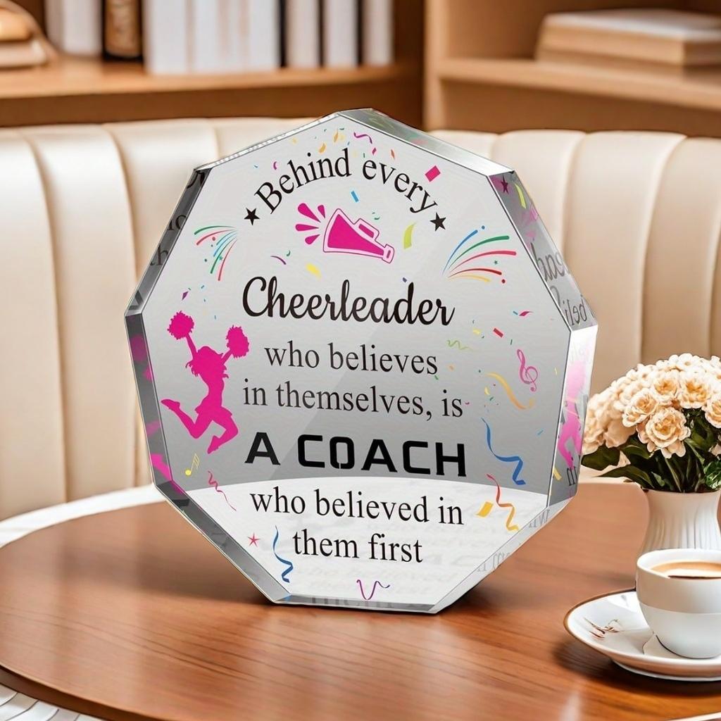 1 vibrant geometric plaque, perfect for cheerleading coach thank-you gifts,  unique thank-you signs,  office and home decor