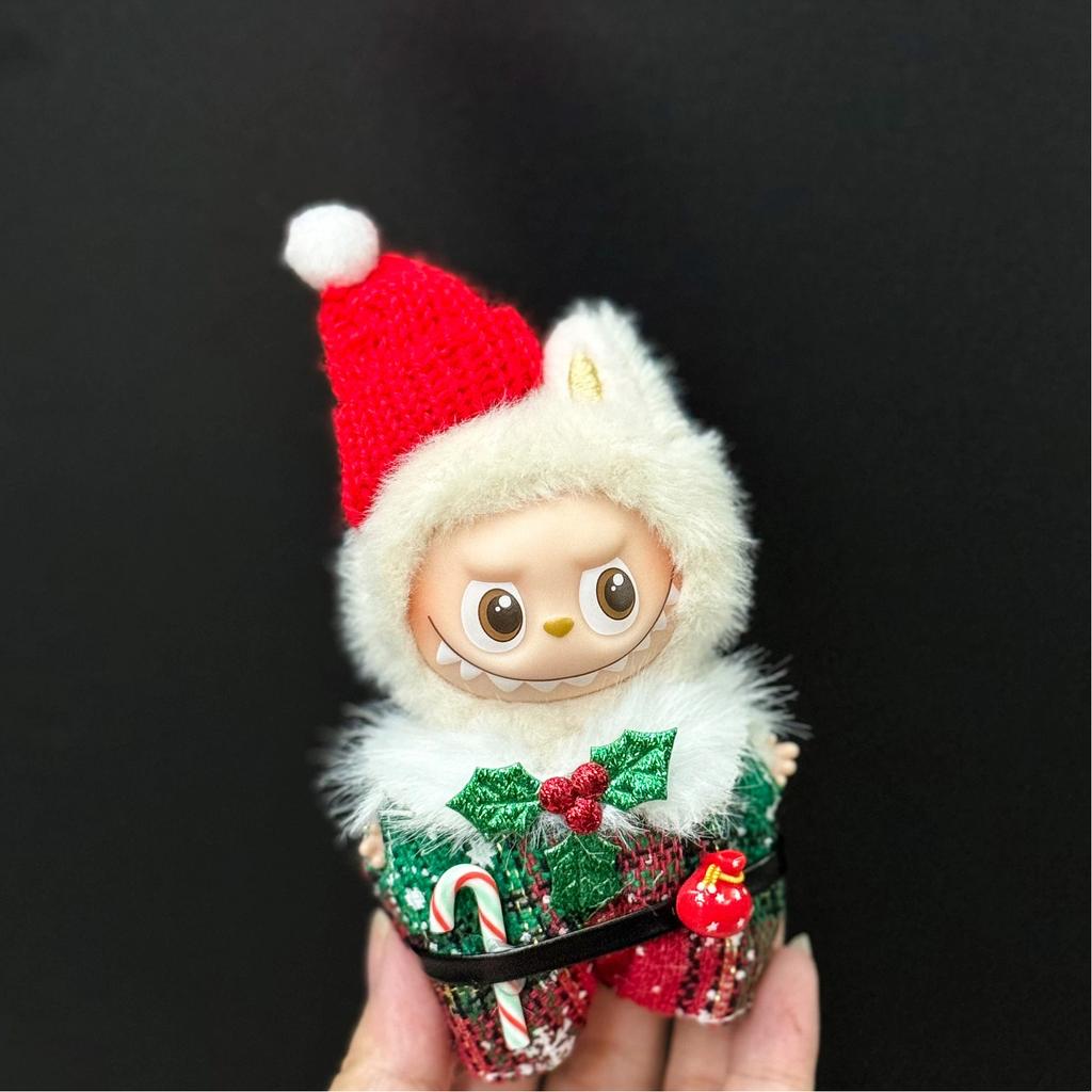 Non-Toxic For Mini Labubu 4.0 Christmas Clothing Toys Pin For Love Clothes Elk Cloak Cute Mini Christmas Skirt Cloak Accessories
