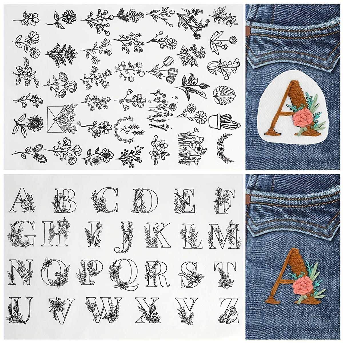 Водорастворимый стабилизатор для вышивки, Вышивальная бумага Stick and Stitch, Смываемый, Дизайны с цветами, ромашками и бабочками