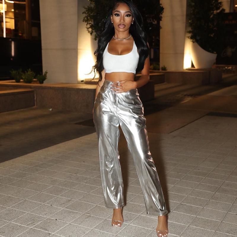 Women's Autumn and Winter High Waist Casual Solid Colour Pants