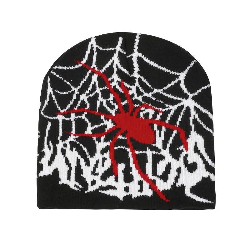 Versatile wool hat adult spider web European, American autumn and winter cold warm cold hat jacquard knitted hat