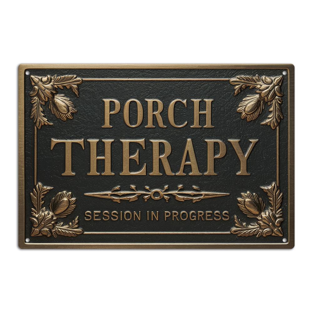 

Идеальная металлическая винтажная табличка - Сеанс релакса на крыльце в процессе Настенное искусство для дома, фермерского дома, декора патио белый