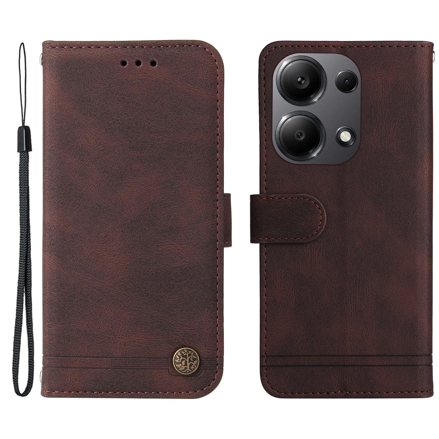 

For Xiaomi Redmi Note 14S 4G/Note 13 Pro 4G/Poco M6 Pro 4G Leather Wallet Cases Skin Touch Phone Cover Stand with Strap A