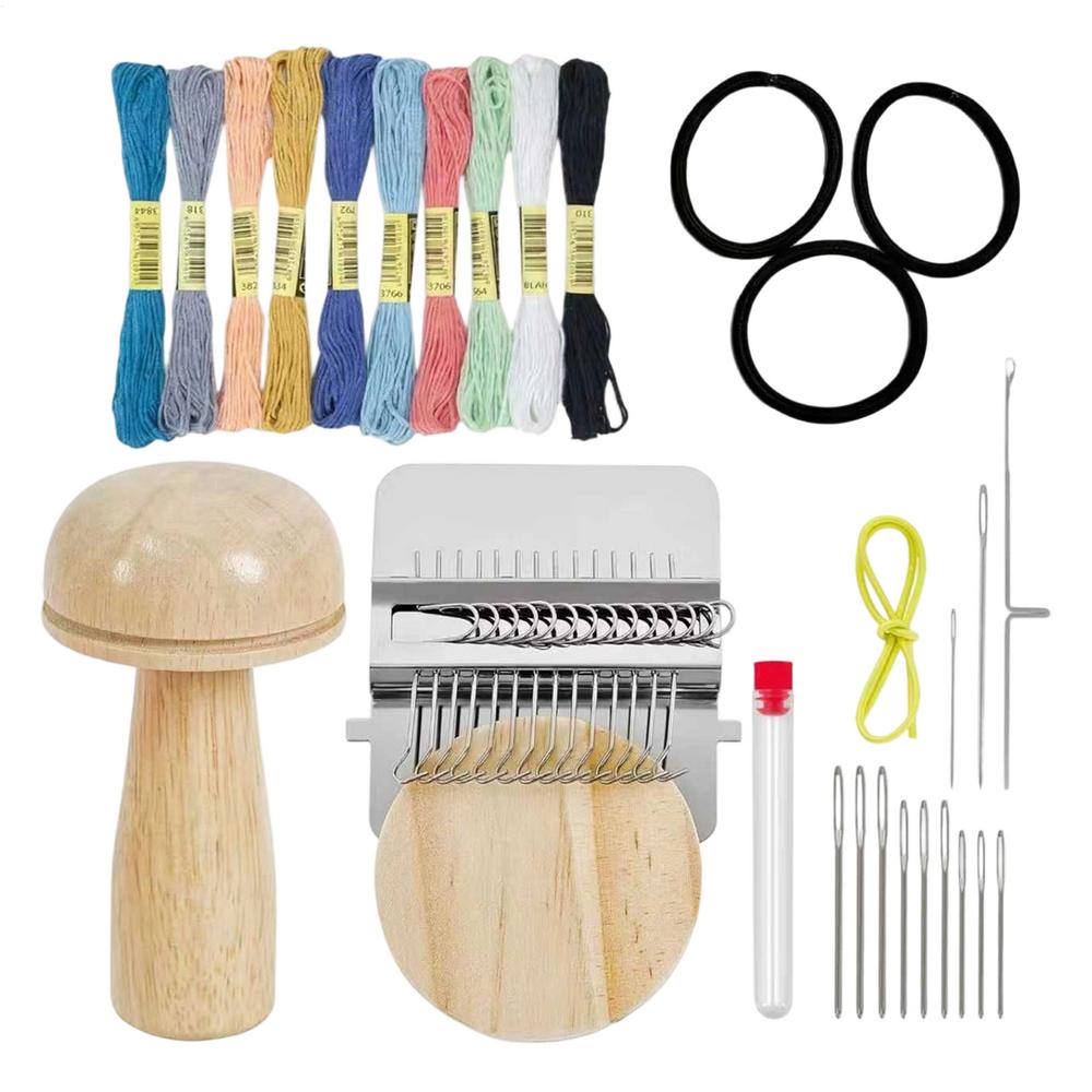

Portable Patch Darning Looms Kit Multifunctional Quick Wood Mushroom Darner Patch Work Weaving Looms Tool For Sewing Repair