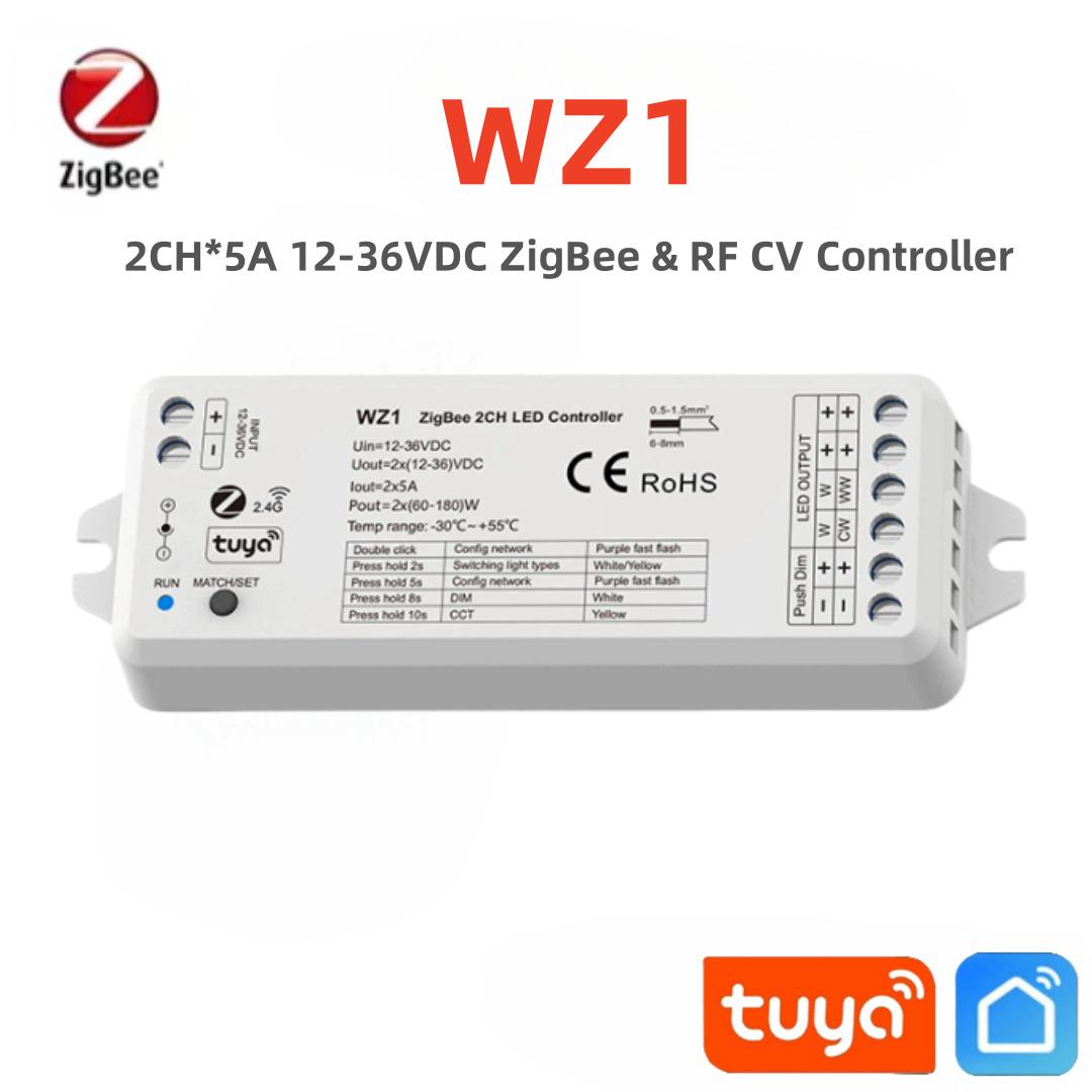

ZigBee Tuya WIFI RF Dimmer WZ1 2CH LED Controller 12V-24V RT1 RT2 TW1 TW2 Panel Remote Kit for CCT Single Color Led Strip Lights