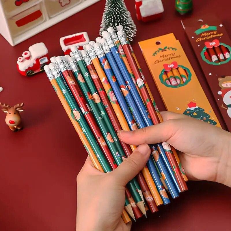 1 Set 6 Stück Weihnachten HB Schreibwaren Schule Bürobedarf Student Geschenk Preis Kreative Kawaii Bleistift