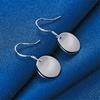 Charm 925 Sterling Silver Exquisite Shiny Round Pendant Earrings Women's Fashion Wedding Party Jewelry