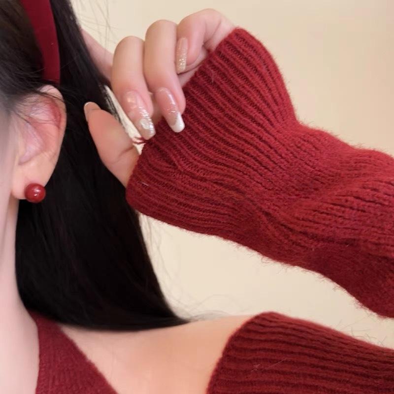 Cercei cu perle de zahăr roșu în stil Hong Kong, la mare căutare în 2025: Design de nișă, Eleganță avansată pentru femei