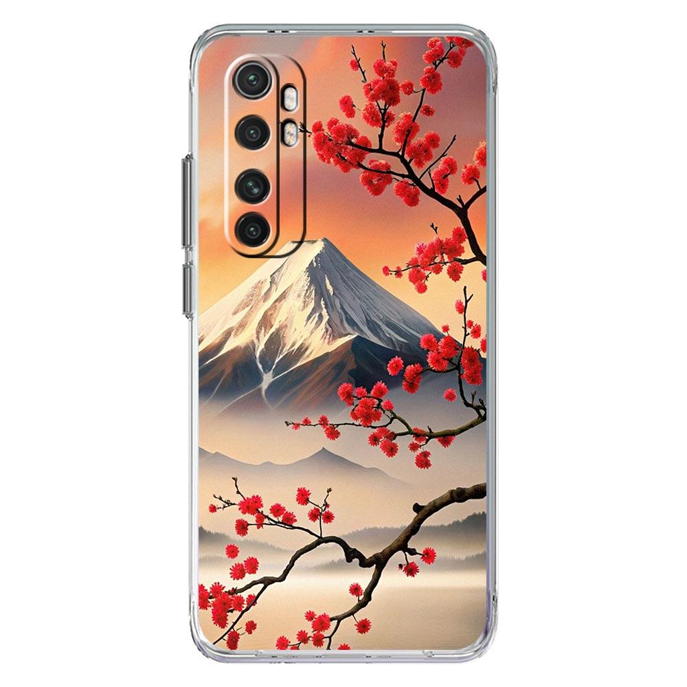 Phone Case For Xiaomi Mi Poco X7 X6 X5 X3 F7 Ultra F6 Pro F3 15 14T 14 13T 11 12 13 Lite Cover Japan Mount Fuji Cherry Blossom