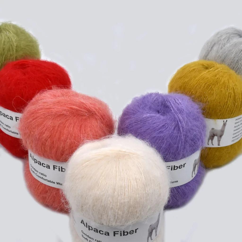 1 szt. 50g Przędza z Moheru Alpaki Długi Plusz Gruba Wełna Szydełkowa Do Robienia na Drutach Szalika Swetra dla Dzieci Letni Zimowy Nici 380m/416yd