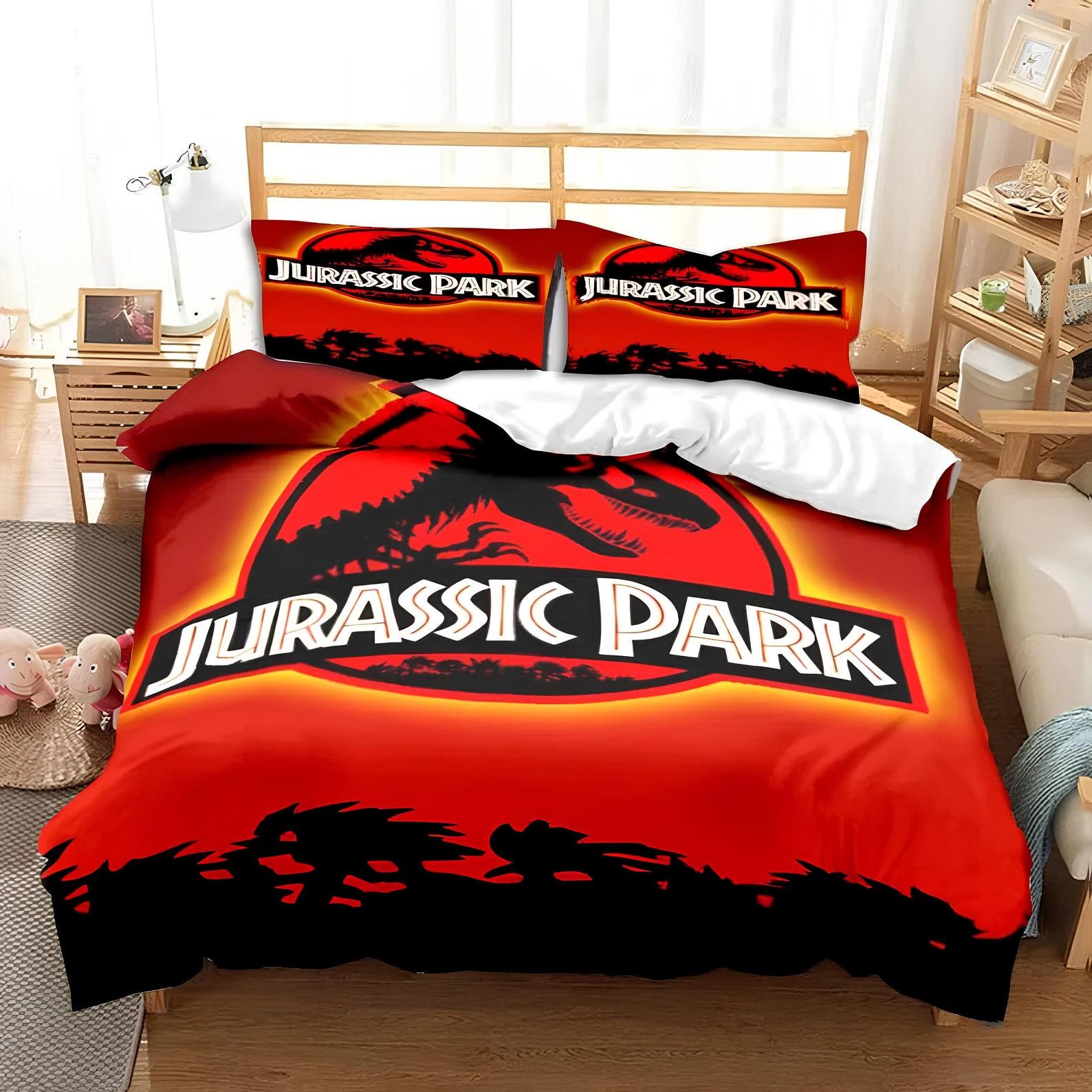 Jurassic Park Duvet Cover Set: Custom Polyester Bedding 135x200cm