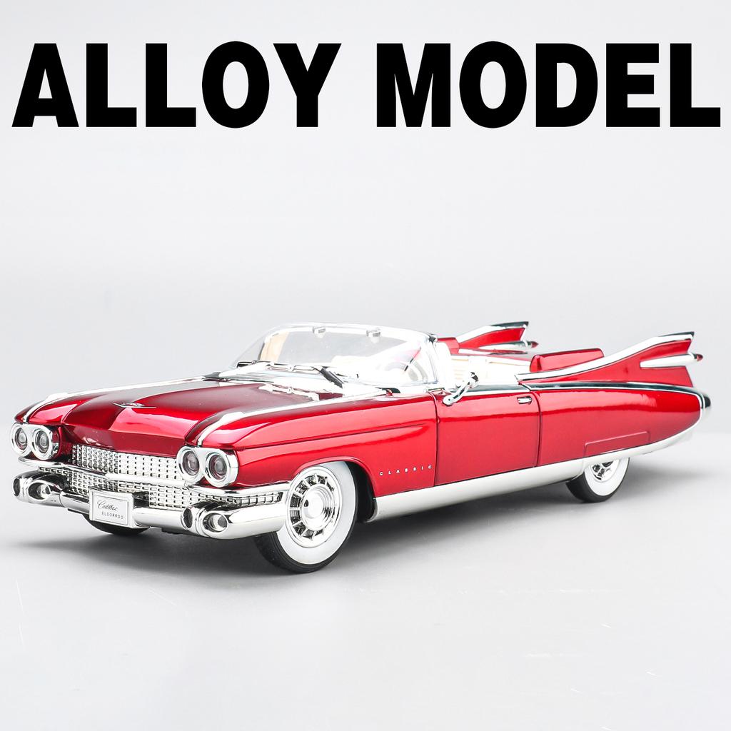 1:24 Eldorado Biarritz BIG ROCKET 1959 Alloy Die Cast Toy Car Model Sound and Light Children's Toy Collectibles Birthday Gift