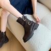 Martin Boots Women's Retro Platform Boots Women's Short Boots Big Tube Circumference Western Style Large Size Women's Boots
