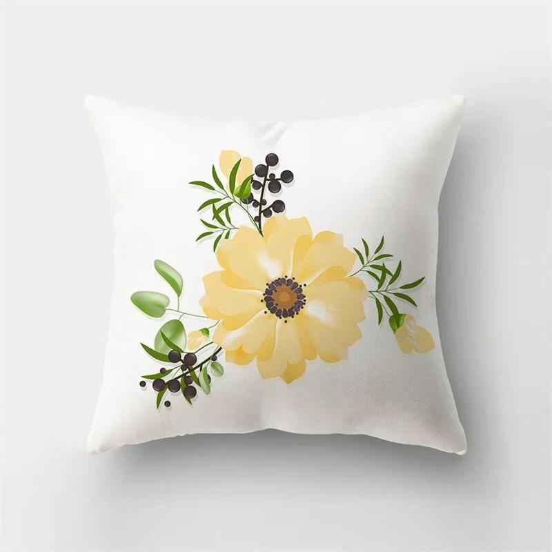 Yellow Cartoon Print Decorative Pillowcase Living Room Office Ornaments Home Pillowcase