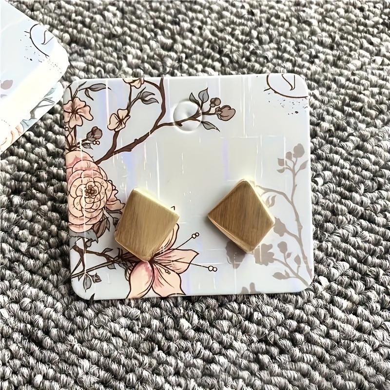 100 stk Fargerike Øredobber med Blomster og Fugler, DIY Øredobber av Papp, Emballasjemateriale for Små Kort som Kan Henges