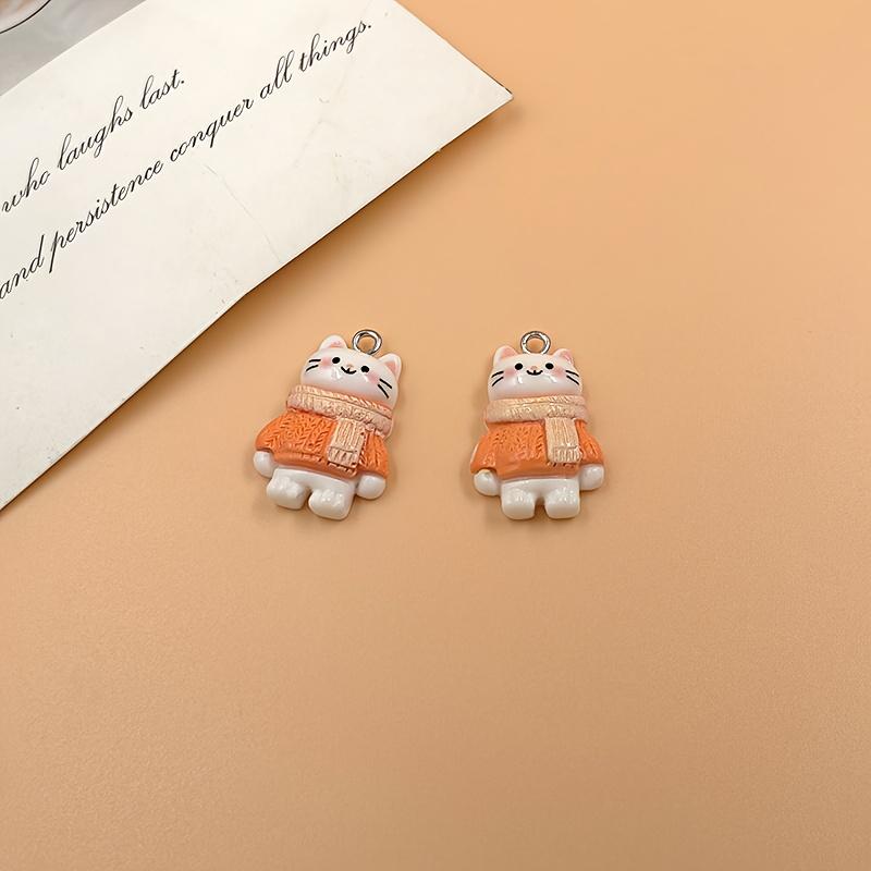 18 fun resin cat pendants, handmade animal pendants, used for jewelry accessories, earrings
