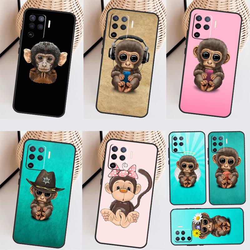 Monkey Gorilla Ape Baby For OPPO A77 A57 A18 A58 A78 A98 A15 A17 A54 A74 A94 A52 A72 A5 A9 A53 S A16 A76 A96 Case