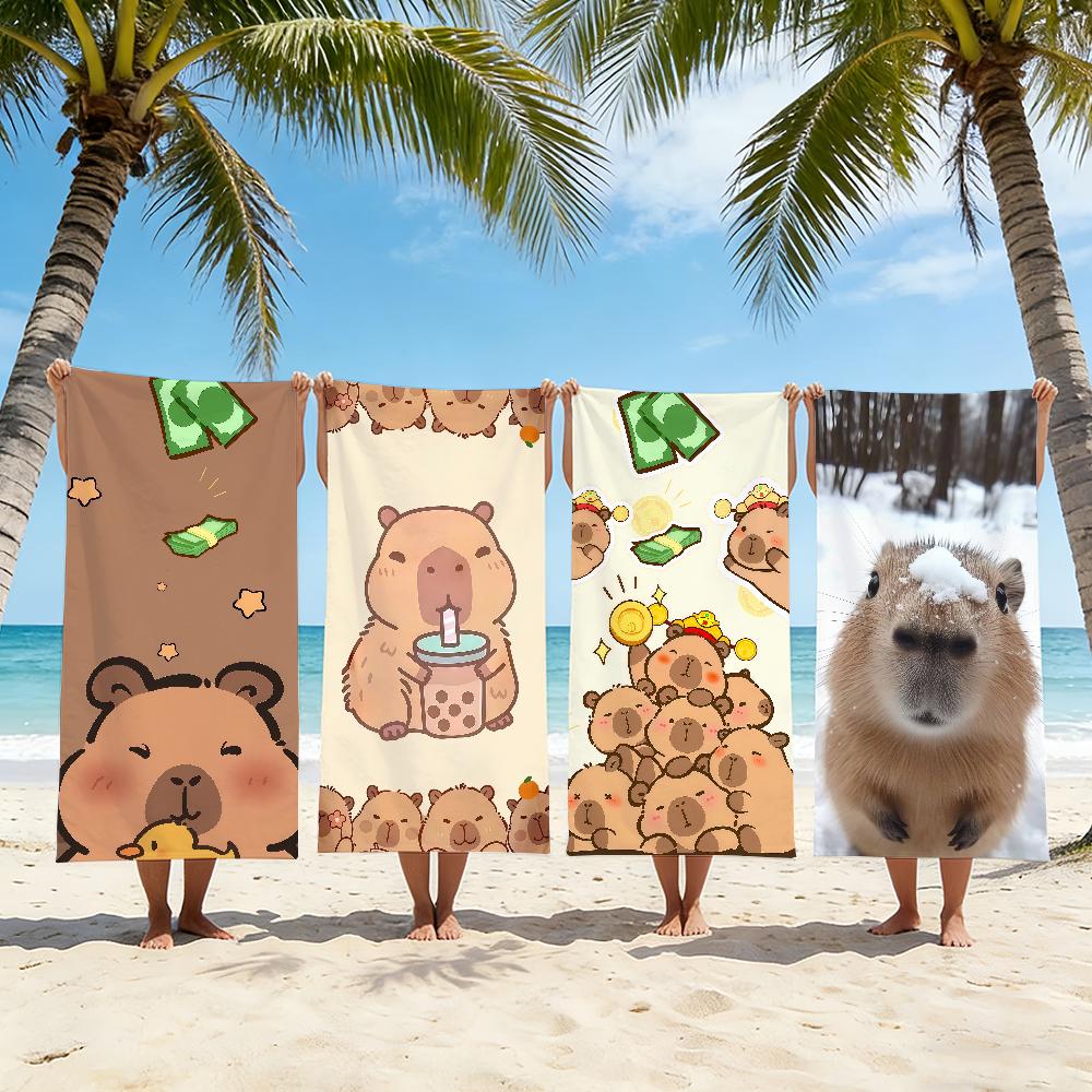 Süßes Capybara Handtuch Strandtuch Reise Leicht Hautfreundlich für Pool Strand Camping Kreuzfahrt Sommer