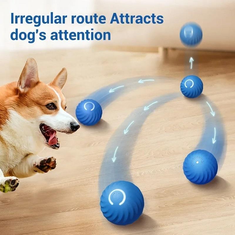 Dog Toy Ball Automatic Moving Bouncing Rolling Ball USB Smart Puppy Interactive Dog Chew Toy Ball