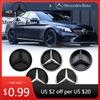 Hot Car Sticker Matte Black OE Style Front Grille Star Logo Badge Emblems For Mercedes Benz A B C E S R SL ML GL GLA GLK Silver