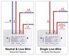 Graffiti US 120 WiFi+433 Smart Light Switch: Single/Zero Fire, Universal Model, Alexa Compatible.