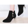 Botines nuevos de forro polar, Zapatos de tacón de gatito para mujer, Botas de tacón alto y Zapatos de tacón medio de cuero suave