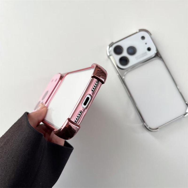 iPhone 17 Pro Case with Large Window & Transparent Back for 16 Pro, Electroplated 15 Pro, and 14 Pro