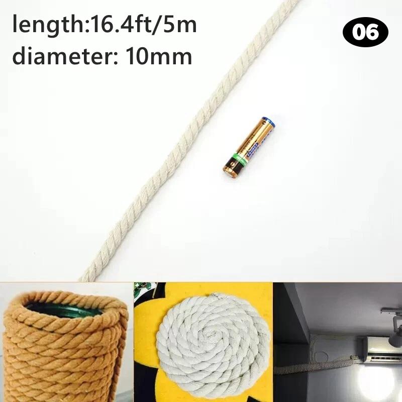 2/5/10m Three-Strand Braided Cotton Rope Handmade Natural Beige Cord Twisted String DIY Knitting Wall Hangings Craft Material