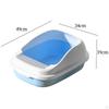 Cat Litter Tray Semi Enclosed 12L Capacity 19x13x7.5inch Multifunctional Detachable Anti Splashing