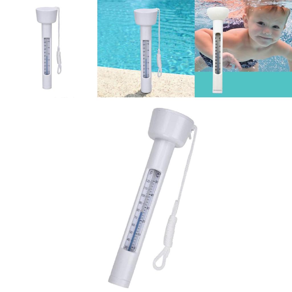 Schwimmbecken Schwimmendes Wasserthermometer Weiß Nicht-elektrisch Zur Messung von Wasser- und Badetemperatur
