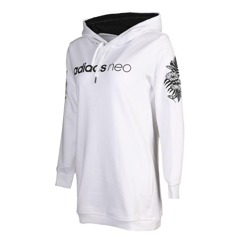 Adidas Neo OS Embroidered Hoodie College Style Pullover Casual Long Sleeve Sweatshirt Women Hoodies White DM4291