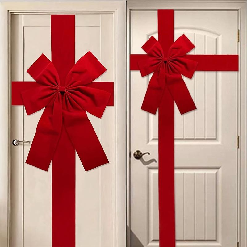 40x50CM Crăciun Roșu Fundă Agățat Ușă Fundă Mare Panglici pentru Nuntă Petrecere Anul Nou Articole de Decorațiune Ușă Față Fereastră