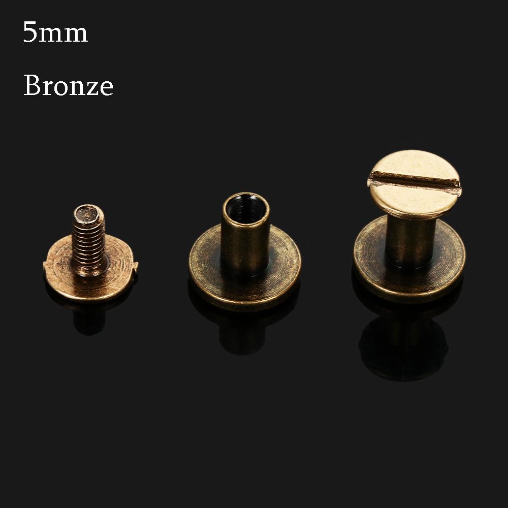 DIY 10 pcs 5/6.5/8mm DIY Clothes/Bag/Shoes Cloth Button Leather Craft Strap Rivets Screw Solid Nail Bolt Round Head Screws
