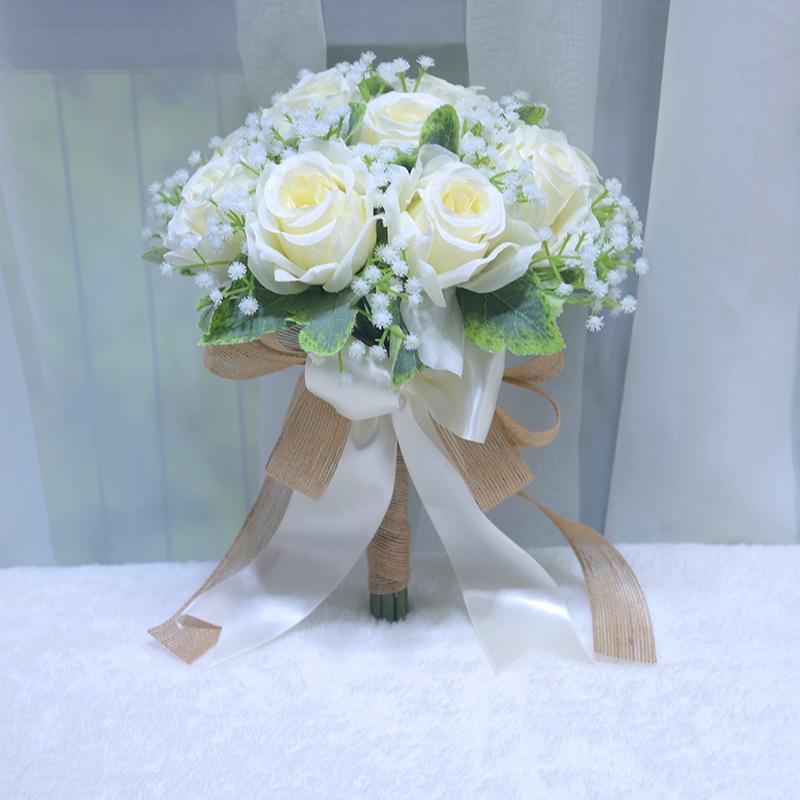 

1 шт. Бант с кисточкой Яркий свадебный букет Свадебный шелковый цветок Наряд для вечеринки Букет из искусственных цветов