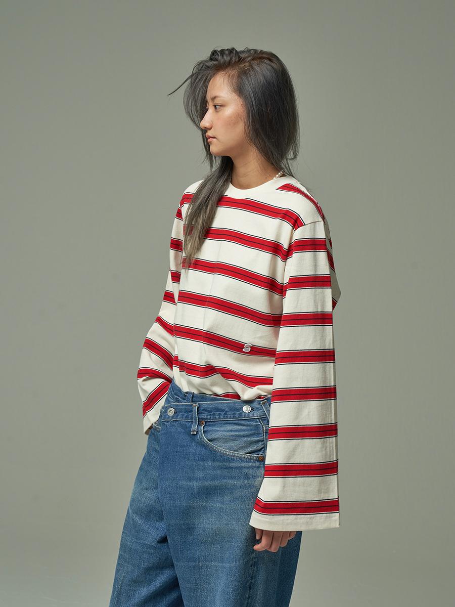 Sai Multi-Stripe Long Tee White White