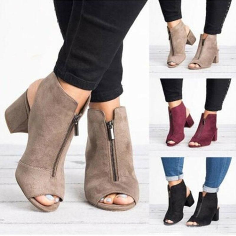 Stylish Womens Block High Heels Sandals Peep Toe Chunky Ankle Strap Boots Shoes For Every Occasion