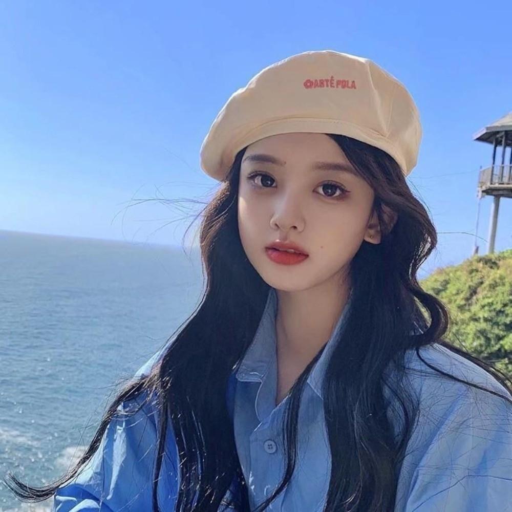 Solid Color Double-sided Beret Plaid Octagonal Caps Fashion Women Beanie Hat  Girls