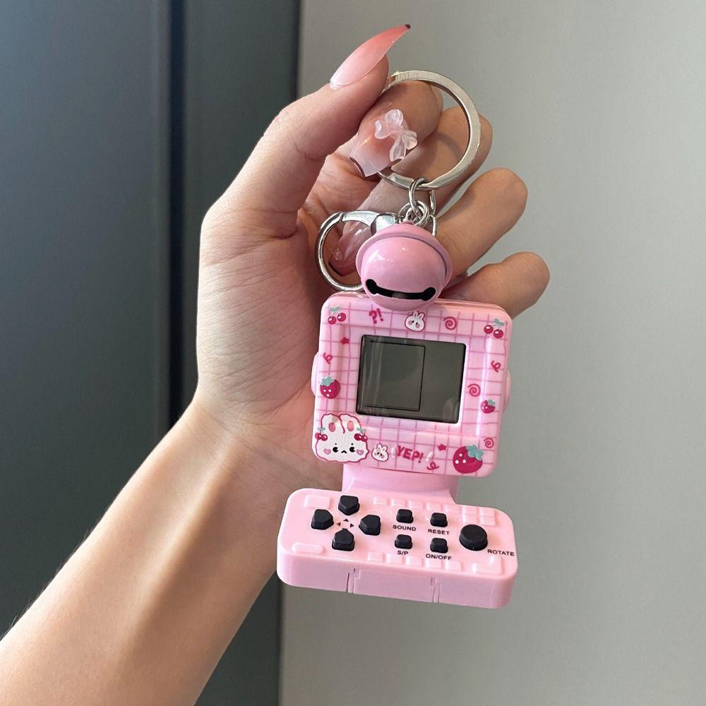 Retro Mini Arcade Children Gift Game Console Girls Key Chain Car Key Chain Key Ring Bag Pendant