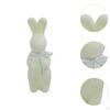 Flocked Easter Bunny Figurine Statue Sculpture with Bowknot for Indoor Desktop
